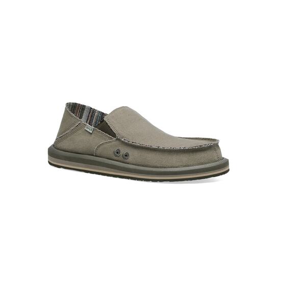 Sanuk Men’s Donny Hemp Canvas Slip-On Loafer Sidewalk Surfer Size 9 Earth Beach main image 6